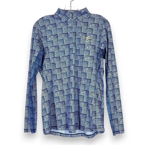 Golf Sun Shirt Blue Long Sleeve Performance Zip Medium - Picture 1 of 11